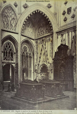 Toledo, reproducción del óleo de P. Gonzalvo: Sepulcro de Alvaro de Luna en la Catedral de Toledo. Jean Laurent.