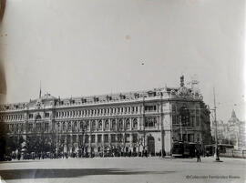 Madrid, fachada del Banco de España al Paseo del Prado. Fotógrafo desconocido.