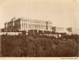 Madrid, Palacio Real desde los jardines del Campo del Moro. José Lacoste.