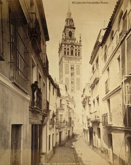 Sevilla, calle Mateos Gago y la Giralda. Léon et Lévy.