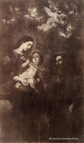 Sevilla, reproducción del óleo de Murillo: "San Agustín y la Virgen con el Niño", hoy en el Museo de Sevilla. Luis Léon Masson.