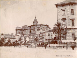 Málaga, Catedral y Aduana desde el Parque. Autor desconocido.