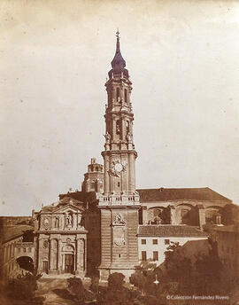 Zaragoza, Catedral del Salvador, fachada principal. Coyne y Comp.