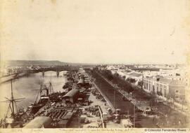 Sevilla,  Muelle desde la torre del Oro. E. Beauchy.