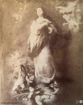 Sevilla, reproducción del óleo de Murillo: "La Concepción de la Virgen", la Niña. hoy en el Museo de Sevilla. Luis Léon Masson.