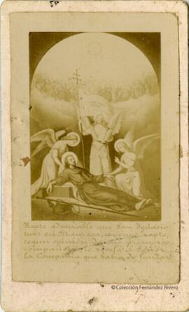 España, reproducción de una pintura representando el "Rapto de San Ignacio de Loyola". José Amenabar.