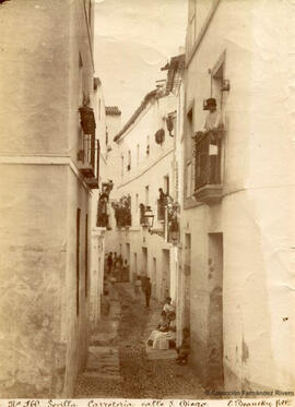 Sevilla, calle San Diego en el barrio de la Carretería [actual "Arenal"]. E. Beauchy.