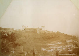 Granada, vista de la Alhambra desde el mirador de San Nicolás. De Launay.