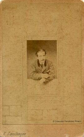 La Coruña, retrato de un señor asomado a una ventana. Eugenio Lanelonge.