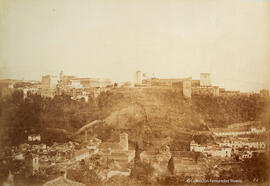 Granada, vista de la Alhambra desde el mirador de San Nicolás. De Launay.