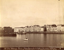 Málaga, Puerto y vista general desde el mar. J. E. Puig.