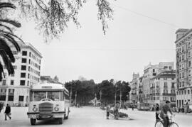 Plaza de la Marina. Alameda Principal. Marzo de 1954. Málaga. España.