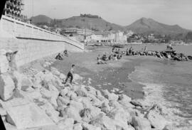 Playa de la Malagueta y costa oriental. Merendero Antonio Martín. Febrero de 1964. Málaga, España.