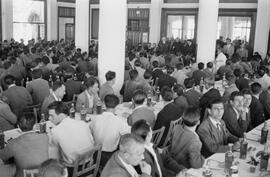 Baños del Carmen. Banquete a los hombres de trono de la Esperanza. Abril de 1954. Málaga (España)...