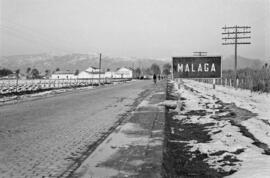 Málaga nevada. Carretera de Cádiz. Febrero de 1954. España-15