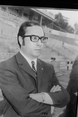 Retrato de Rafael Serrano Carvajal, Presidente del CD Málaga. Enero de 1963. Málaga. España