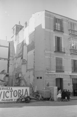 Plaza María Guerrero. Obras. Octubre de 1963. Málaga, España.
