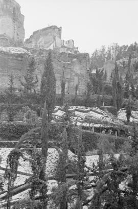 Málaga nevada. Jardines de Puerta Oscura. Febrero de 1954. España-05