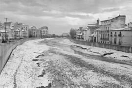 Málaga nevada. El río Guadalmedina. Febrero de 1954. España-01