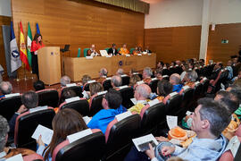 Discurso de Elsa Marina Álvarez. Investidura de Aníbal Ollero como Doctor "Honoris Causa" por la Universidad de Málaga. Edificio del Rectorado. Mayo de 2025