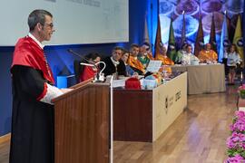 Laudatio de Francisco A. Vila. Investidura de Hermanfrid Schubart, Alejandro Portes y Luis Enrique de la Villa como Doctores "Honoris Causa" por la Universidad de Málaga. Paraninfo. Octubre de 2024