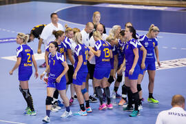Partido Rumanía - Rusia. Categoría femenina. Campeonato del Mundo Universitario de Balonmano. Antequera. Julio de 2016