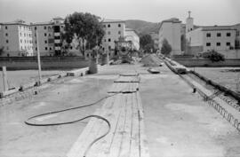 Málaga. Puente de la barriada Palma-Palmilla. Agosto de 1963