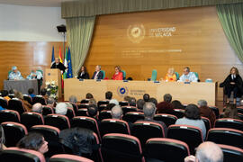 Discurso de José Ángel Narváez. Investidura de Miguel Sáenz Sagaseta y Brian Harris como Doctores "Honoris Causa" por la Facultad de Filosofía y Letras de la Universidad de Málaga. Edificio del Rectorado. Febrero de 2020