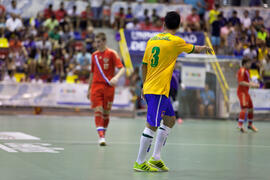 Partido Rusia contra Brasil. 14º Campeonato del Mundo Universitario de Fútbol Sala 2014 (FUTSAL). Antequera. Julio de 2014