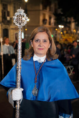 Representante de la Universidad de Málaga en el desfile procesional de la Hermandad de los Estudi...