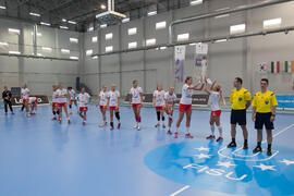 Partido Polonia - España. Categoría femenina. Campeonato del Mundo Universitario de Balonmano. Antequera. Julio de 2016