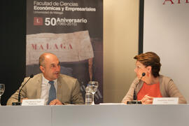 Eugenio Luque y Magdalena Álvarez. IV Tribuna Ateneo UMA. Ateneo de Málaga. Junio de 2015