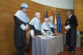 Investidura como "Doctores Honoris Causa" de Antonio García Berrio y Pilar Palomo Vázquez por la Facultad de Filosofía y Letras de la Universidad de Málaga. Edificio del Rectorado. Junio de 2024