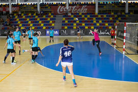 Partido Universidad de Málaga - Universidad de Aveiro. Categoría femenina. Campeonato Europeo Universitario de Balonmano. Antequera. Julio de 2017