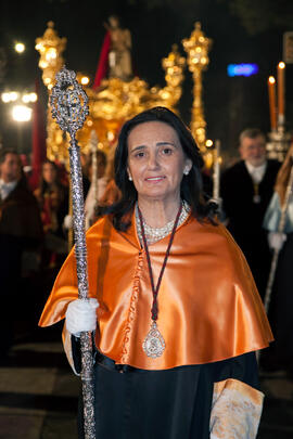 Representante de la Universidad de Málaga en el desfile procesional de la Hermandad de los Estudi...