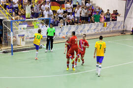 Partido Rusia contra Brasil. 14º Campeonato del Mundo Universitario de Fútbol Sala 2014 (FUTSAL). Antequera. Julio de 2014