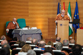 Discurso de Alfonso García Cerezo. Investidura de Aníbal Ollero como Doctor "Honoris Causa" por la Universidad de Málaga. Edificio del Rectorado. Mayo de 2025