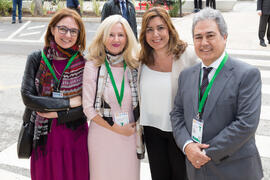 Yolanda García, María Jesús Morales, Susana Díaz y Juan Antonio García. XXV Cumbre Hispano-Francesa. Edificio del Rectorado. Febrero de 2017