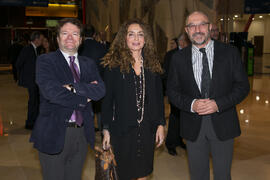 Juan José Hinojosa, Macarena Parrado y Eugenio José Luque. Momentos previos al acto del 25 Aniver...