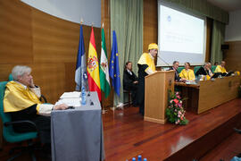 Manuel García Sillero en la investidura como Doctor "Honoris Causa" de Edmund Neugebauer por la Facultad de Medicina de la Universidad de Málaga. Edificio del Rectorado. Noviembre de 2016