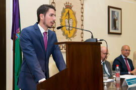 Intervención de un alumno. Celebración de San Lucas. Facultad de Medicina. Noviembre de 2019
