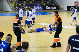 Partido Universidad de Barcelona - Universidad de Frankfurt. Categoría masculina. Campeonato Europeo Universitario de Balonmano. Antequera. Julio de 2017