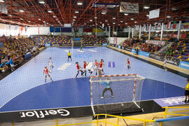 Partido Rusia - Polonia. Categoría femenina. Campeonato del Mundo Universitario de Balonmano. Antequera. Julio de 2016