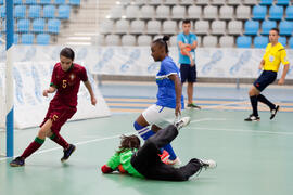 Partido Brasil contra Portugal. 14º Campeonato del Mundo Universitario de Fútbol Sala 2014 (FUTSAL). Antequera. Julio de 2014