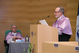 Intervención de Heliodoro Carpintero Capell en su Investidura como Doctor "Honoris Causa" por la Facultad de Psicología de la Universidad de Málaga. Edificio del Rectorado. Mayo de 2019