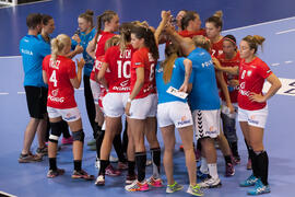 Partido Rusia - Polonia. Categoría femenina. Campeonato del Mundo Universitario de Balonmano. Antequera. Julio de 2016