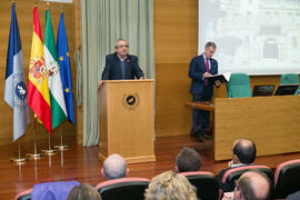 José Ángel Narváez en la toma de posesión de los nuevos catedráticos y profesores titulares. Edificio del Rectorado. Marzo de 2017