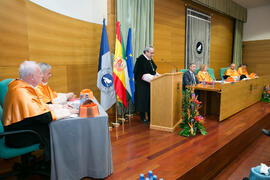 José Ángel Narváez en la investidura como Doctor "Honoris Causa" de José Emilio Navas por la Facultad de Ciencias Económicas y Empresariales de la Universidad de Málaga. Edificio del Rectorado. Abril de 2017