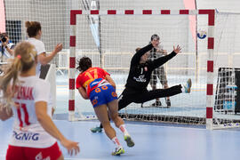 Partido Polonia - España. Categoría femenina. Campeonato del Mundo Universitario de Balonmano. Antequera. Julio de 2016
