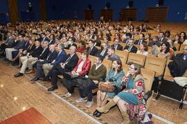 Asistentes a la toma de posesión de nuevos catedráticos y profesores titulares de la Universidad de Málaga. Paraninfo. Diciembre de 2022